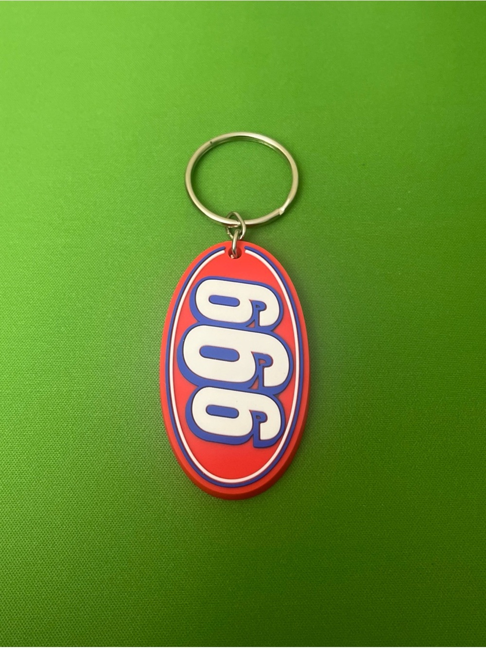 supreme 666' Red & Blue Silicone Keychain